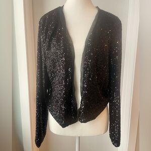 Joy Folie Sequin Jacket, Black, M